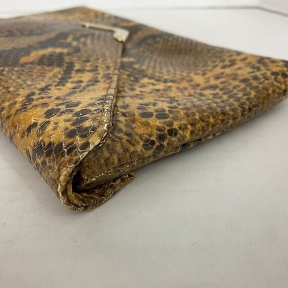 Elaine Turner Clutch Faux Snakeskin Pebbled Magnetic Closure Envelope Mobwife - Picture 11 of 16